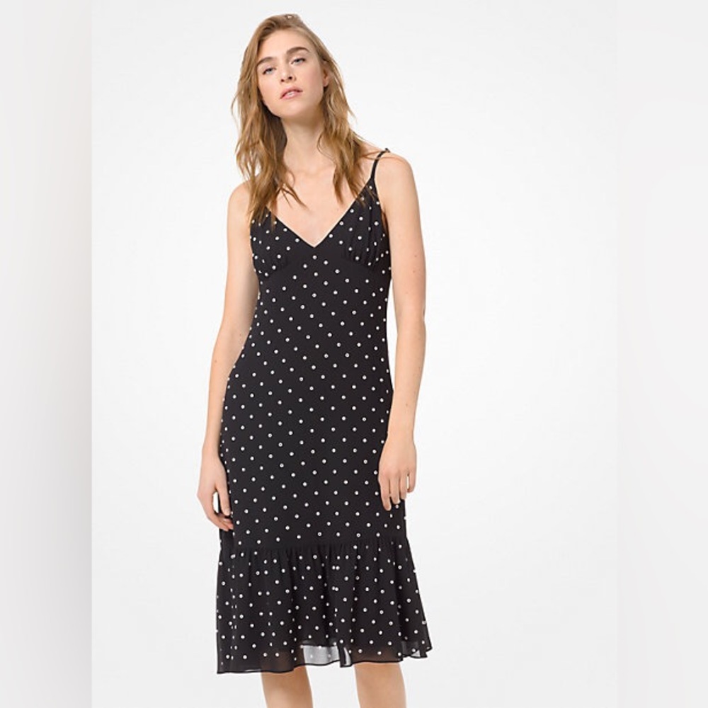 MICHAEL Michael Kors Grommeted Georgette Slip Dress